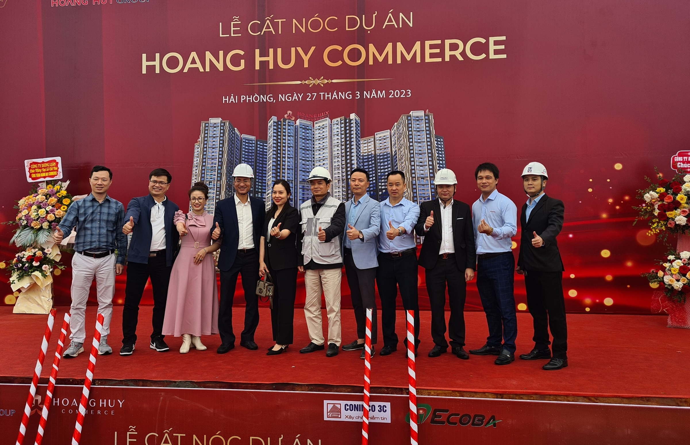 BÊ TÔNG THÀNH HƯNG THAM GIA LỄ CẤT NÓC DỰ ÁN HOÀNG HUY COMMERCE